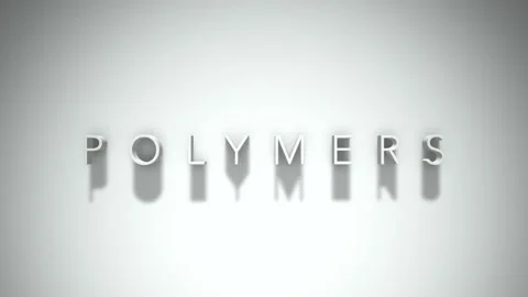 Polymers 3D title animation with shadows on a white background Stock Footage 296509896