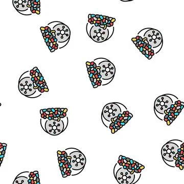 Polymers chemical industry vector seamless pattern Stockillustratie