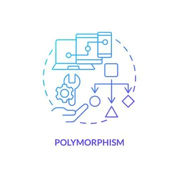 Polymorphism blue gradient concept icon Illustrazione stock