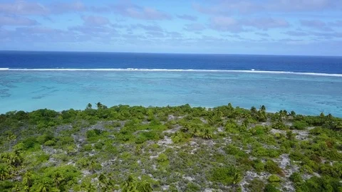 Polynesia Cook Islands tropical paradise view panorama landscape Stock Footage 79852084