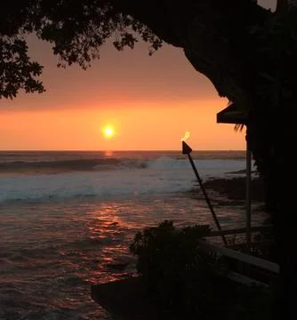 Polynesia sunset Stock Photos