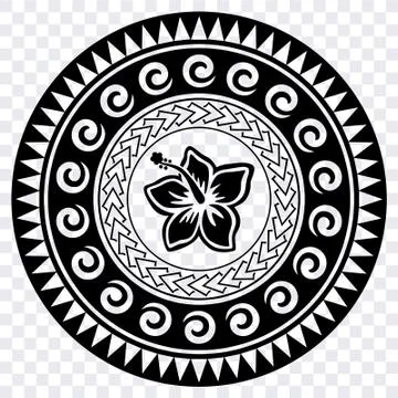 Polynesian circle tattoo Illustrazione stock