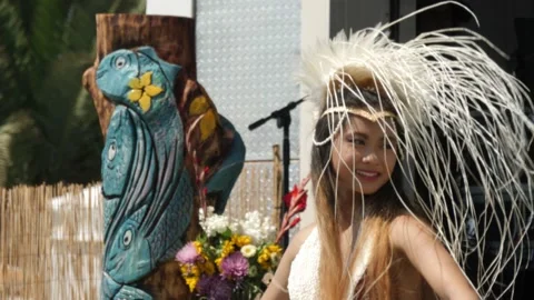 Polynesian dancers close up Stock Footage 213624203