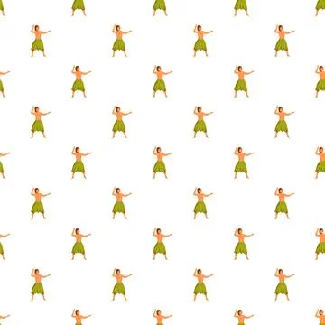 Polynesian islander man dancing hula pattern background Stockillustratie