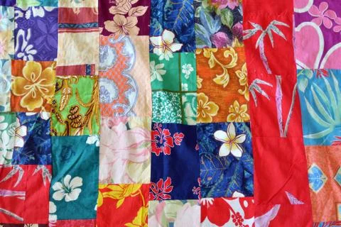 Polynesian patchwork quilt background Stock Photos