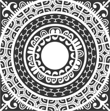Polynesian ring patterns inspired by Tahitian and Marquesan design Stock Illustration