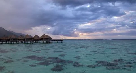 Polynesian sunset Stock Photos