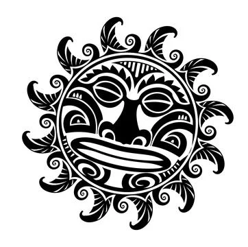 Polynesian tattoo design mask.  Native ornament. Vector illustration Stock Illustration