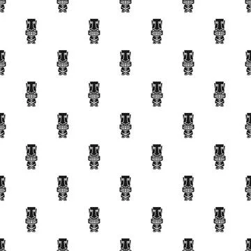 Polynesian tiki mask pattern illustrating tribal art background Stock Illustration