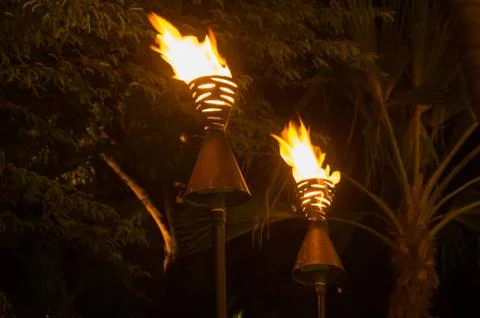 Polynesian torches Stock Photos
