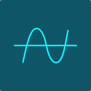 Polynomial Roots Icon – quartic curve crossing and tangent to the x-axis Stock Illustration