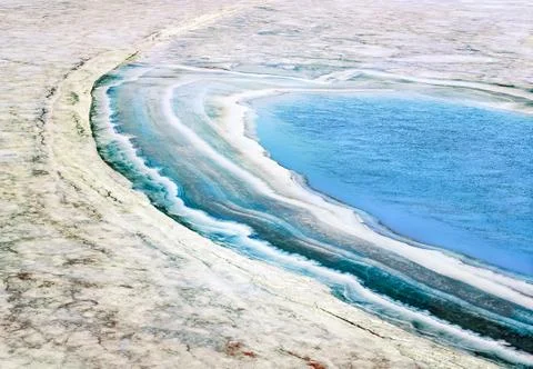Polynya structure and melting ice Stock Photos