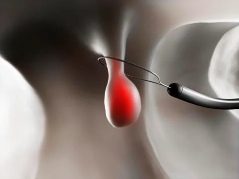 Polyp removal, artwork Stock Illustration