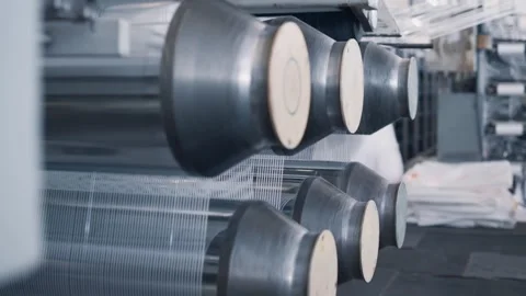 Polypropylene bags production. Stock-Footage 342823057