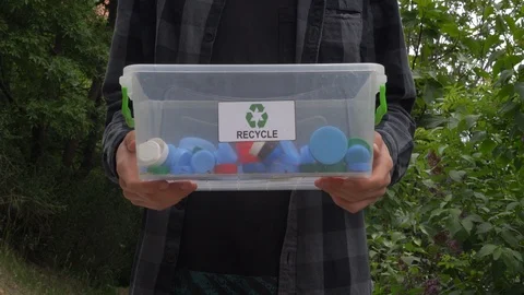 A polypropylene bottle caps Stock Footage 107813479