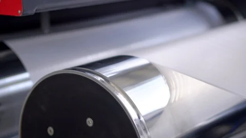 The polypropylene extruder with a flat slit nozzle is heated to 260 C. Stock Footage 98525540