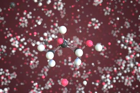Polypropylene glycol molecule, conceptual molecular model. Chemical 3d rendering Stock Illustration