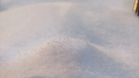 Polypropylene granules closeup slowmotion, polypropylene drop. Plastic granules Vidéo 120165168