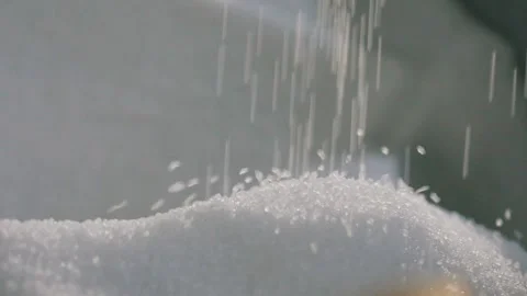 Polypropylene granules. Falling polypropylene granules, slow motion Видео 173442157
