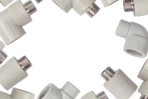 Polypropylene-metallic pipe fitting 스톡 사진