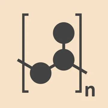 Polypropylene plastic polymer molecule Stock Illustration