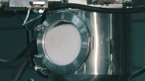 Polypropylene in the process of processing at the factory. Production of Видео 173440270