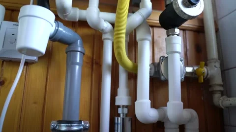 Polypropylene Random Copolymer pipes , mechanical fittings Stock Footage 323522924