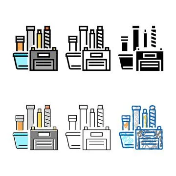 Polypropylene thermoplastic color icon vector edition Stock Illustration