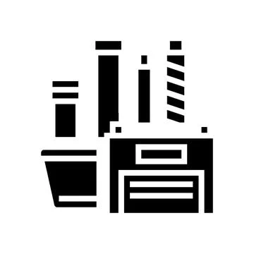 Polypropylene thermoplastic glyph icon vector illustration Stock Illustration