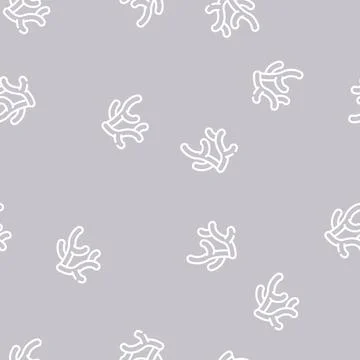 Polyps coral line vector seamless pattern isolated イラスト素材