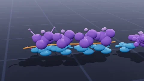 Polysome molecular biology 3d loop 3D animation seamless loop Stock Footage 341733759
