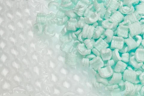 Polystyrene and bubble wrap Foto stock