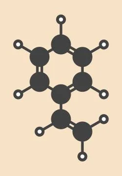 Polystyrene building block molecule Stock Illustration