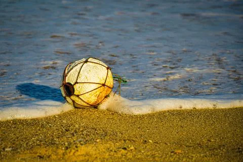 Polystyrene fishing float. Stock Photos