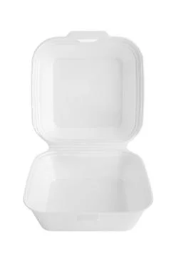 Polystyrene food container Stock Photos