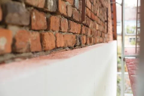 Polystyrene insulation brick building Stock Photos