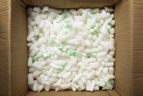 Polystyrene packing pieces Foto stock