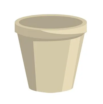 Polystyrene pot white isolated icon Stock Illustration