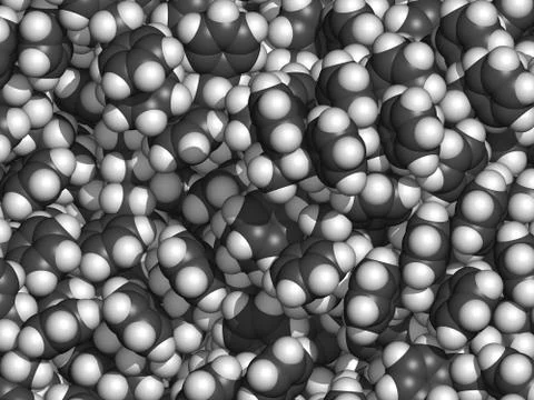 Polystyrene (ps) plastic, chemical structure - detail. used in insulation mat Stock Illustration