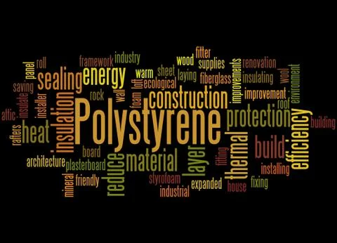 Polystyrene, word cloud concept Stock Illustration