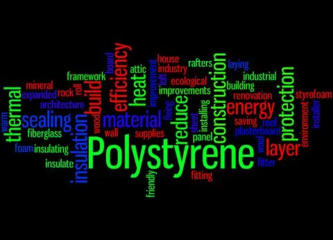 Polystyrene, word cloud concept Stock Illustration