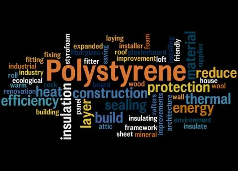 Polystyrene, word cloud concept 스톡 일러스트