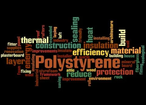 Polystyrene, word cloud concept Stock Illustration