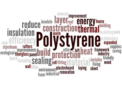 Polystyrene, word cloud concept Stock Illustration