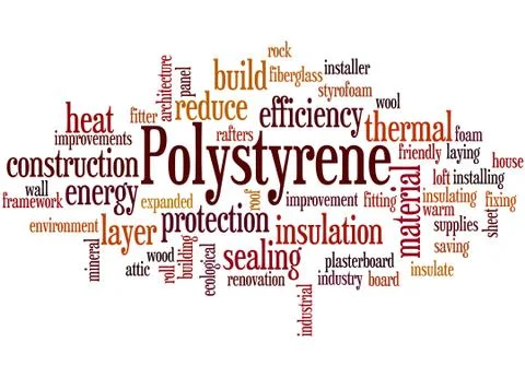 Polystyrene, word cloud concept Stock Illustration