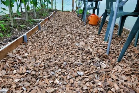 Polytunnel Floor Construction. Stock Photos