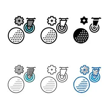 Polyurethane elastomer color icon forms vector Stock Illustration
