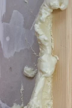 Polyurethane foam around the door frame Stock Photos
