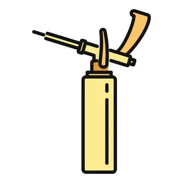 Polyurethane foam spray gun for insulation application Stock Illustration