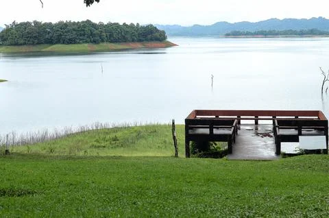 Pom Pee View Point (Pom Pi) in Khao Laem National Park, Kanchanaburi.  Stock Photos